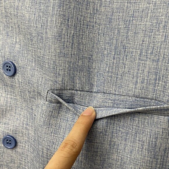 Coofandy Men's Wedding Business Vest Light Blue NWT Size Large Double Breasted - Picture 3 of 13